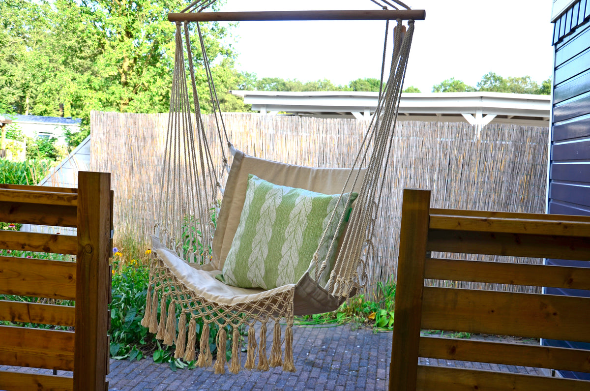 Hangstoel - gezellig en stijlvol voor elke kamer. Deze macramé stoel