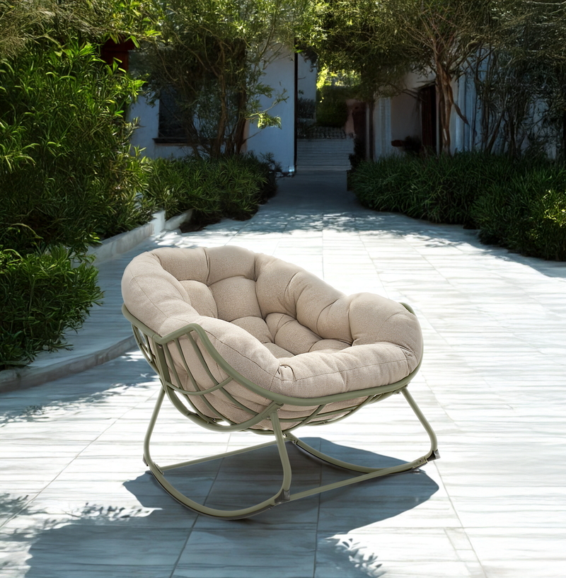 Schommelstoel Cozy aluminium beige