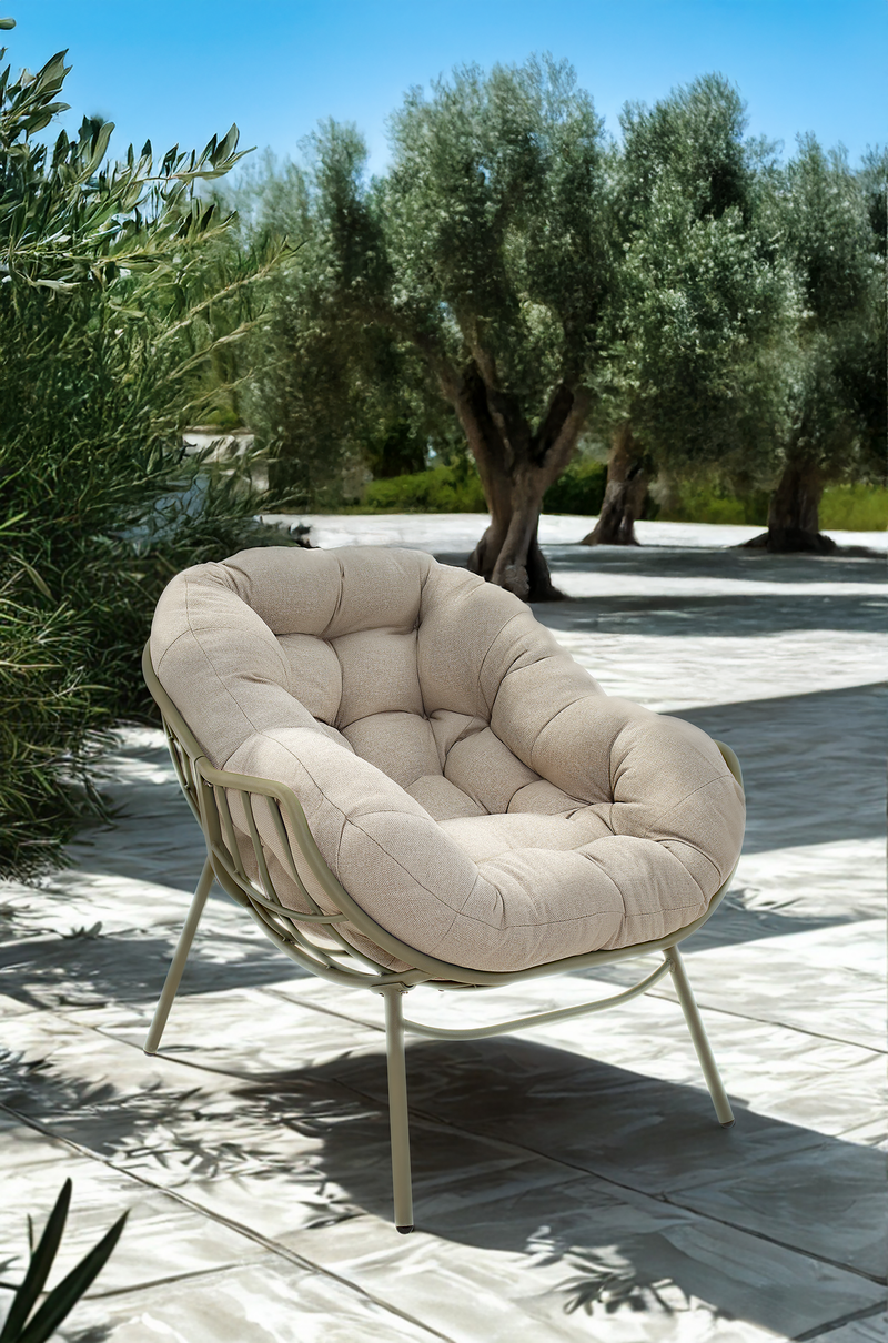 Relaxstoel Cozy aluminium beige
