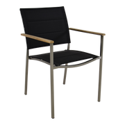 Stapelstoel Marmaris RVS zwart