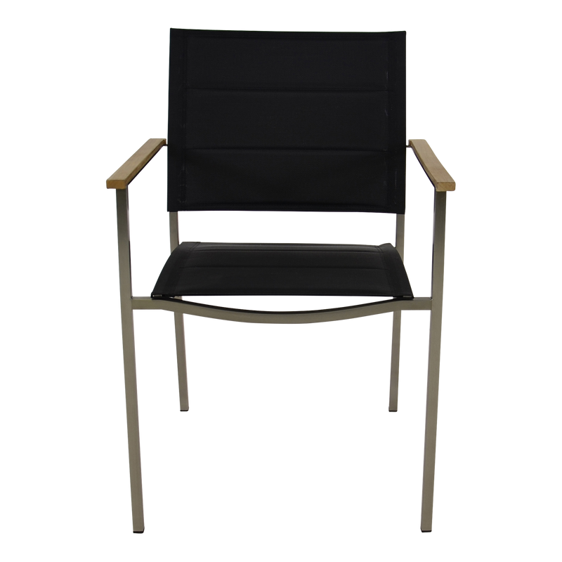 Stapelstoel Marmaris RVS zwart