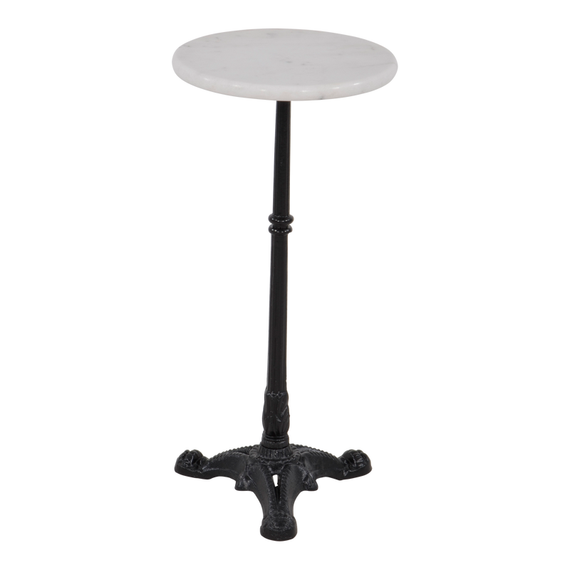 Bijzettafel marmer wit Ø30x60cm