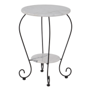Bijzettafel marmer wit Ø25/Ø41cm