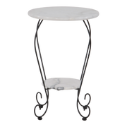 Bijzettafel marmer wit Ø25/Ø41cm