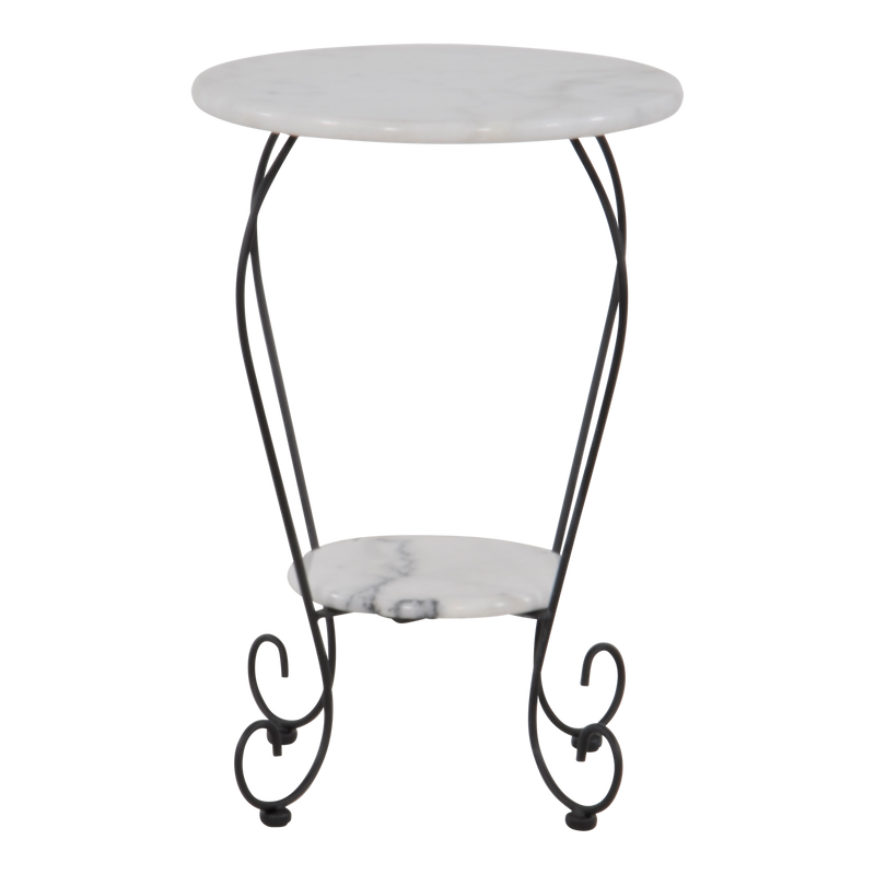 Bijzettafel marmer wit Ø25/Ø41cm