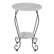 Bijzettafel marmer wit Ø25/Ø41cm