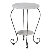 Bijzettafel marmer wit Ø25/Ø41cm