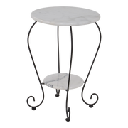 Bijzettafel marmer wit Ø25/Ø41cm