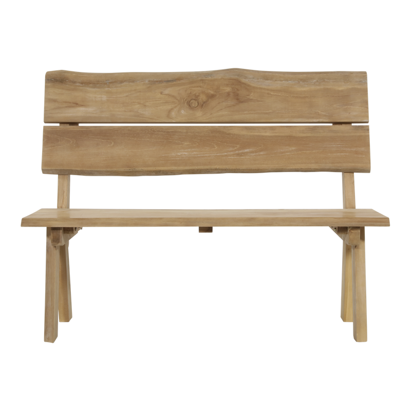 Bank teak boomstam 130cm