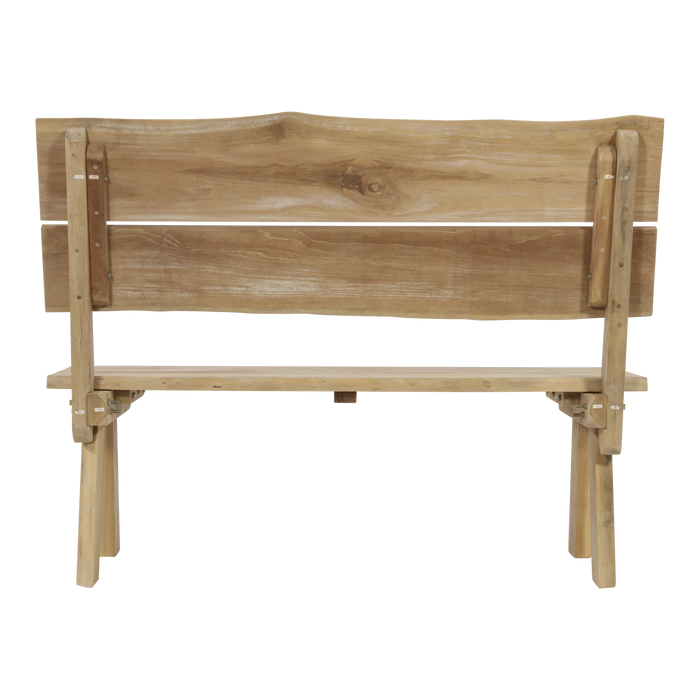 Bank teak boomstam 130cm