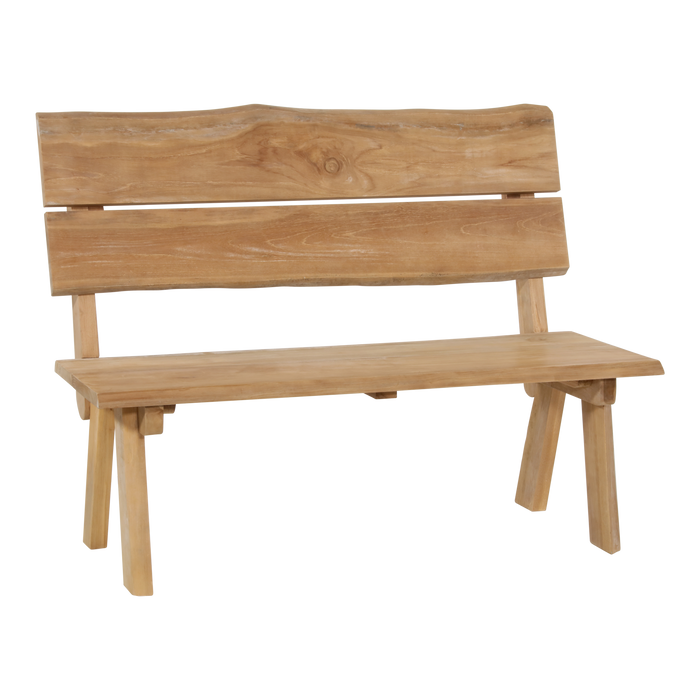 Bank teak boomstam 130cm