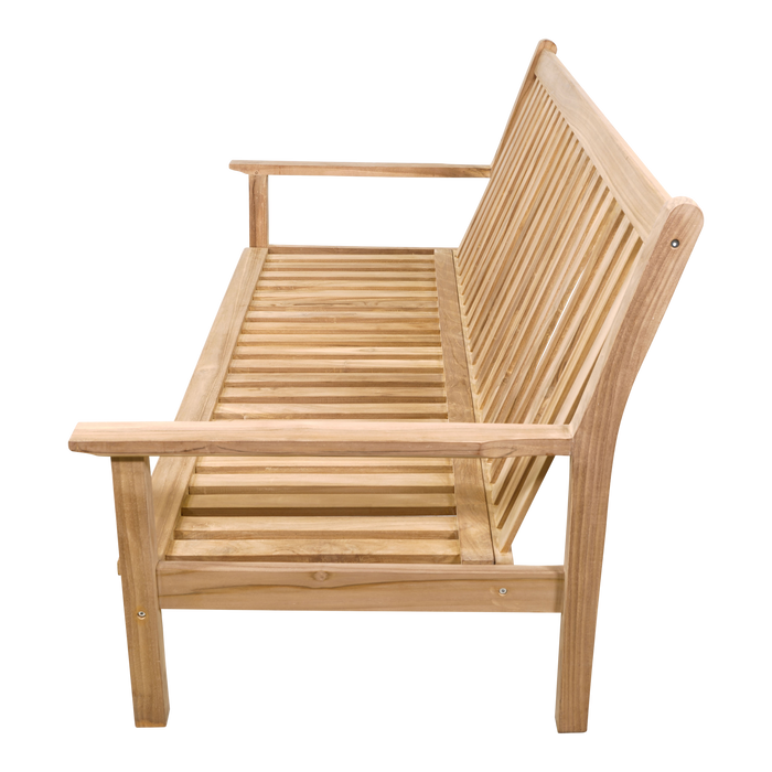 Loungebank teak 180cm, incl. kussen