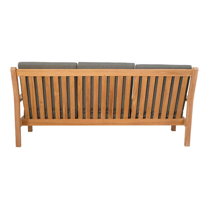 Loungebank teak 180cm, incl. kussen