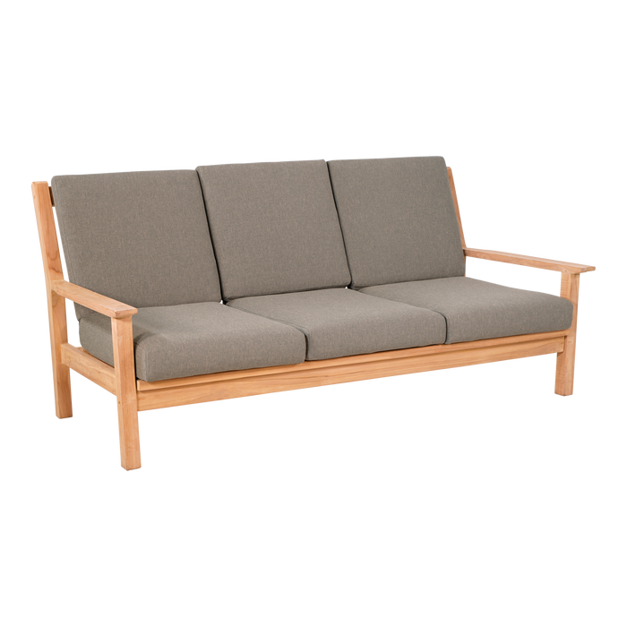 Loungebank teak 180cm, incl. kussen