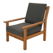 Loungestoel teak, incl. kussen