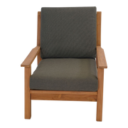 Loungestoel teak, incl. kussen