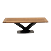 Tafel Taranto recycled teak met zwart stalen poot 240x100cm