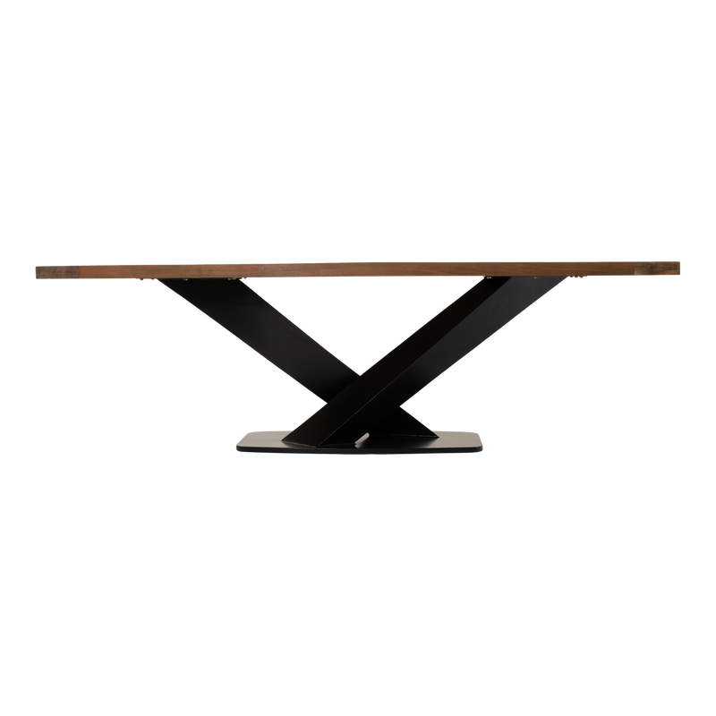 Tafel Taranto recycled teak met zwart stalen poot 240x100cm