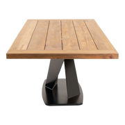 Tafel Taranto recycled teak met zwart stalen poot 240x100cm