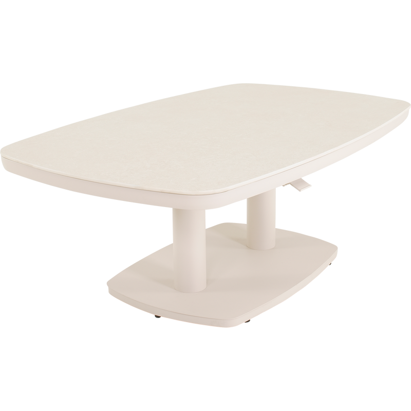 Loungetafel verstelbaar Geneva Crema Deens ovaal 135x83cm