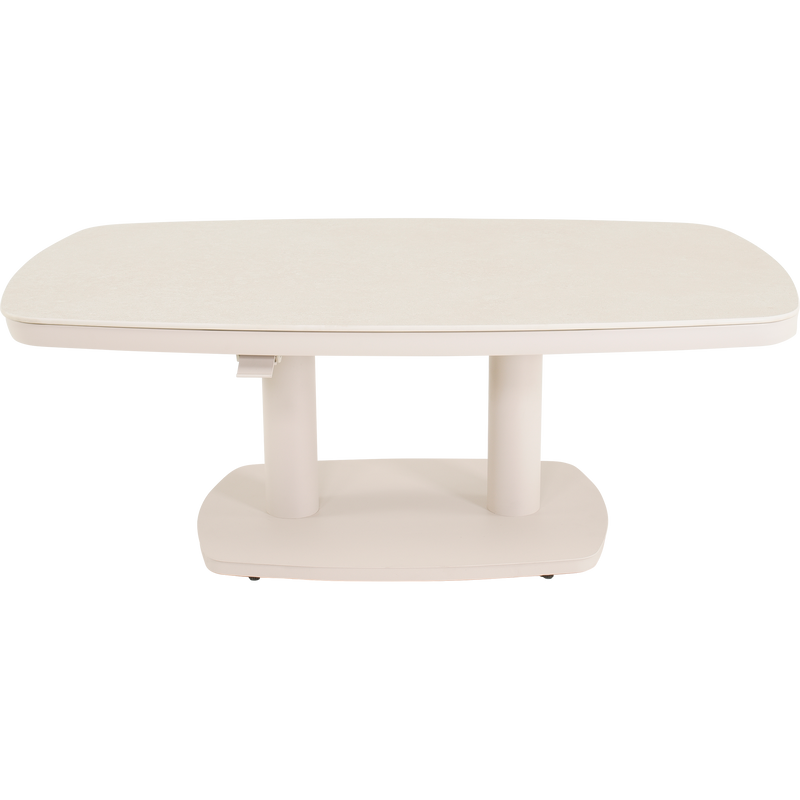 Loungetafel verstelbaar Geneva Crema Deens ovaal 135x83cm