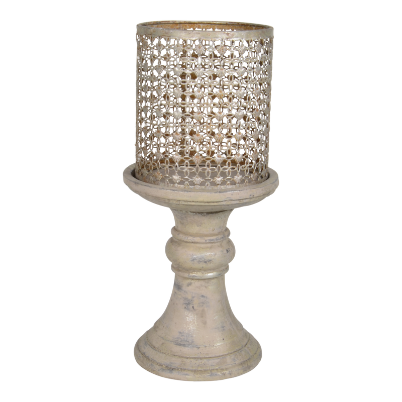 Windlicht op standaard Antique Ø20x43,5cm