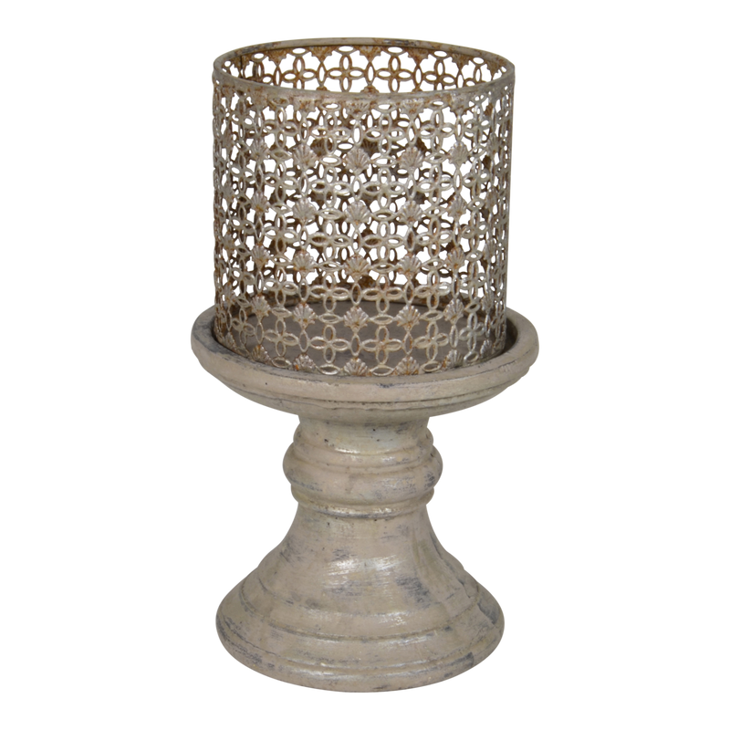 Windlicht op standaard Antique Ø17,5x30cm