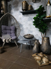 Bijzettafeltje Rafael metaal blueberry grey Ø45x35cm