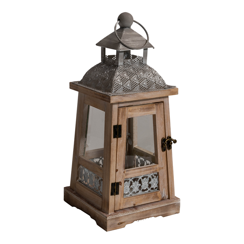 Windlicht Letland hout, S/2