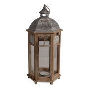 Windlicht Litouwen hout, S/2