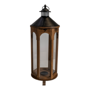 Windlicht Montenegro hout, S/2