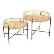 Bijzettafel naturel Aiko, S/2