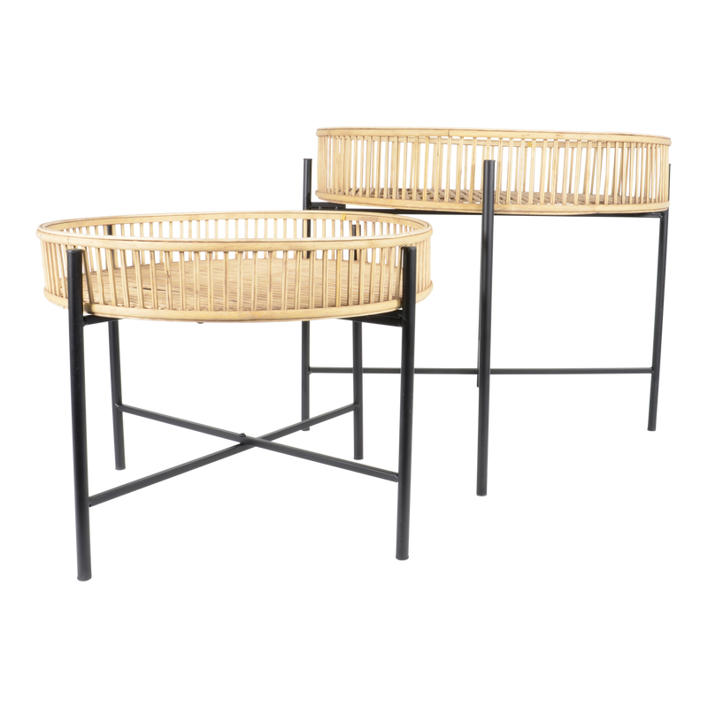 Bijzettafel naturel Aiko, S/2