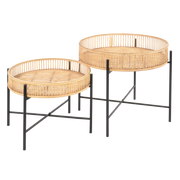 Bijzettafel naturel Aiko, S/2