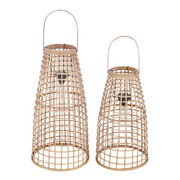 Lantaarn Anzu naturel met LED, S/2