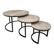 Houten bijzettafeltje Jayden, S/3