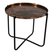 Bijzettafel oud koper ø40,5x35cm