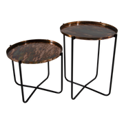 Bijzettafel oud koper ø40,5x35cm