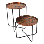 Bijzettafel oud koper ø40,5x35cm