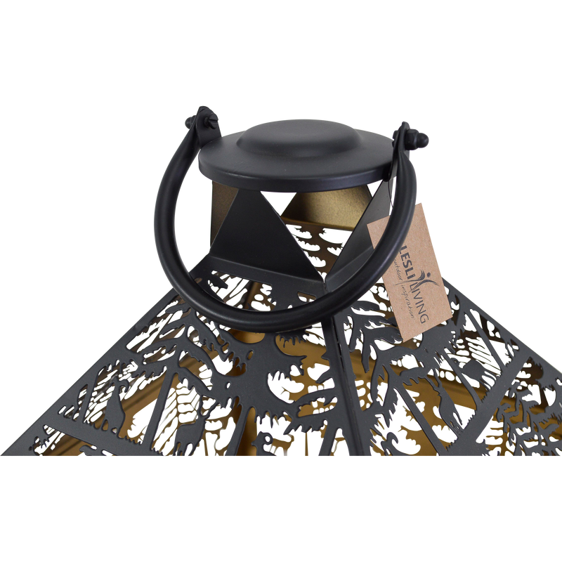 Windlicht Noël zwart/goud S/4