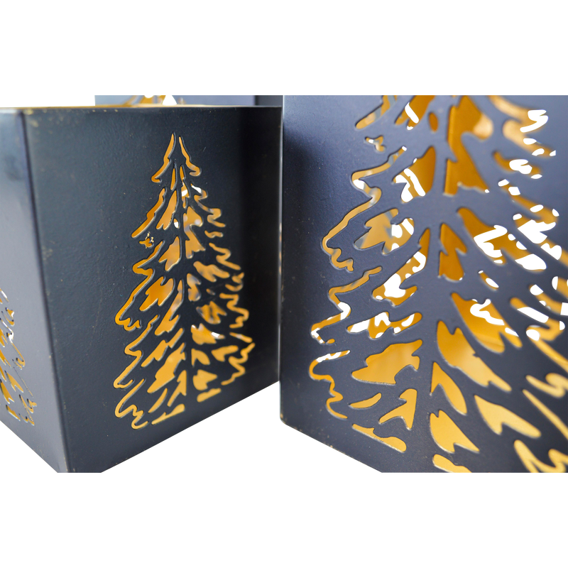 Windlicht F zwart/goud S/3