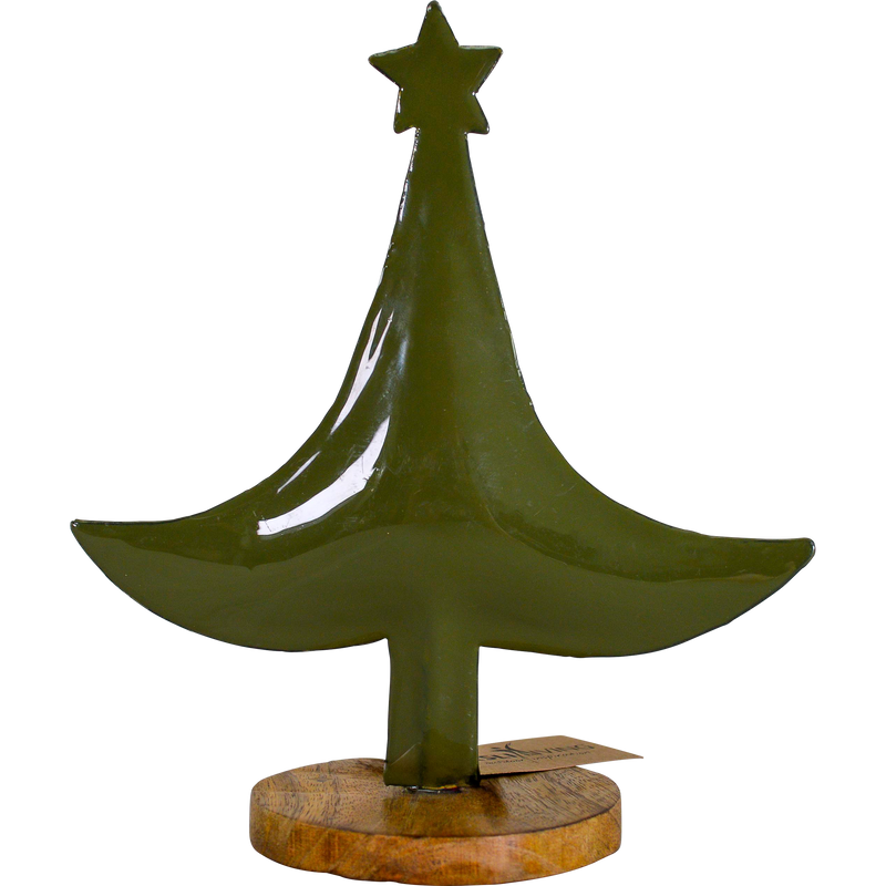 Emaille figuren op voet, 3 assorti