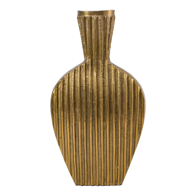 Vaas ribbel venster metaal goud 22x5x40cm