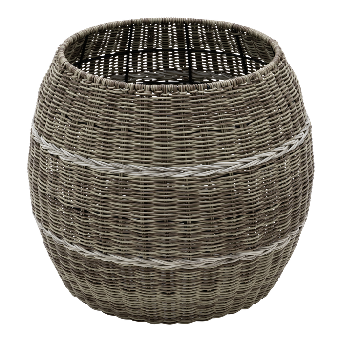 Poef Laos wicker beige ø46x40cm