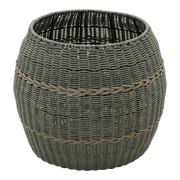 Poef Laos wicker groen ø46x40cm