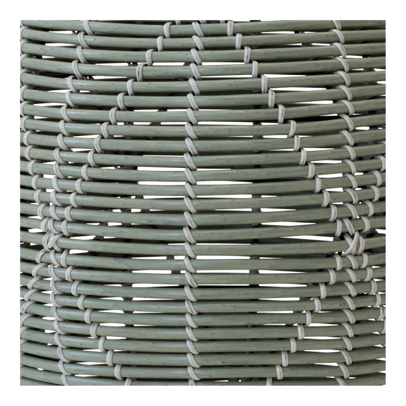 Poef Birma wicker groen ø46x40cm