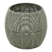 Poef Birma wicker groen ø46x40cm