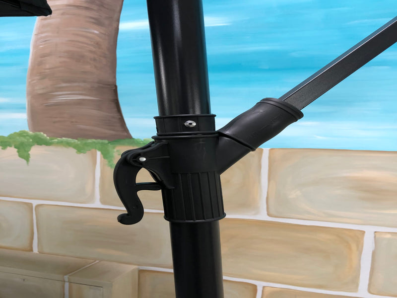 Menorca-Regenschirm, ecru, Ø 300 cm, inkl. Kreuzfuß