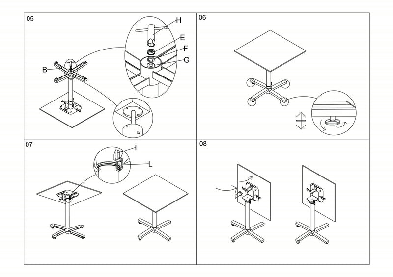 Julia HPL Bistrotisch 70x70cm anthrazit
