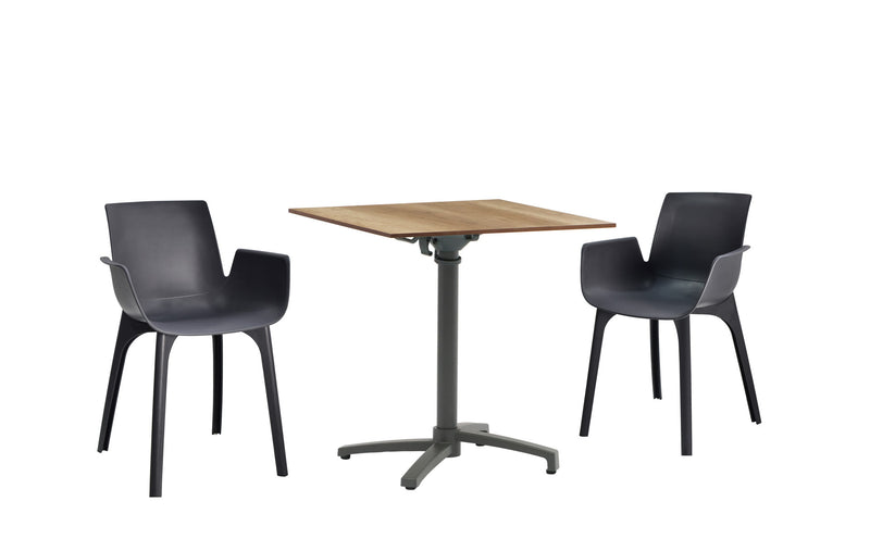 Julia HPL bistro table 70x70cm woodcolor